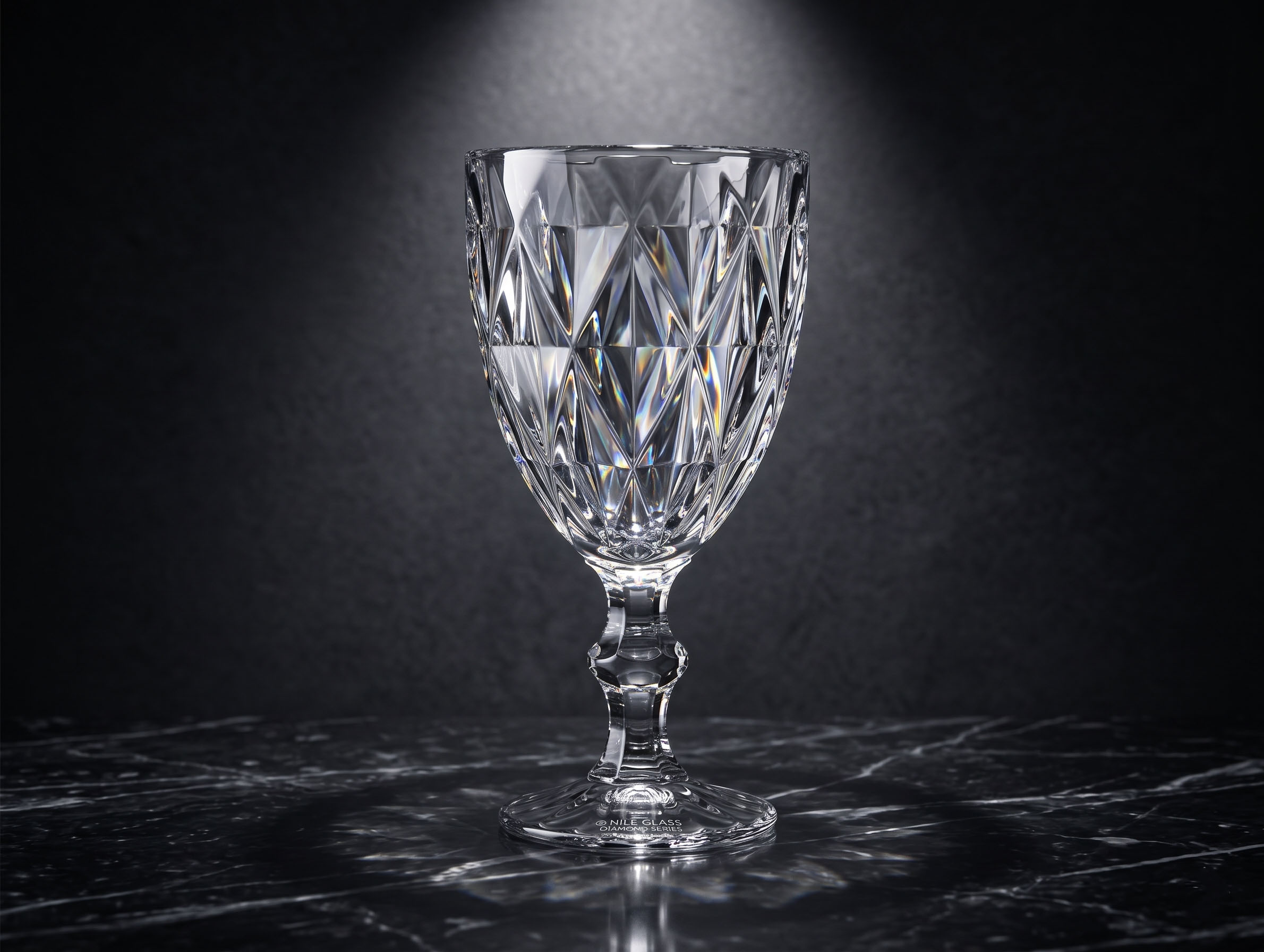 Nile Glass DIAMOND Footed Goblet