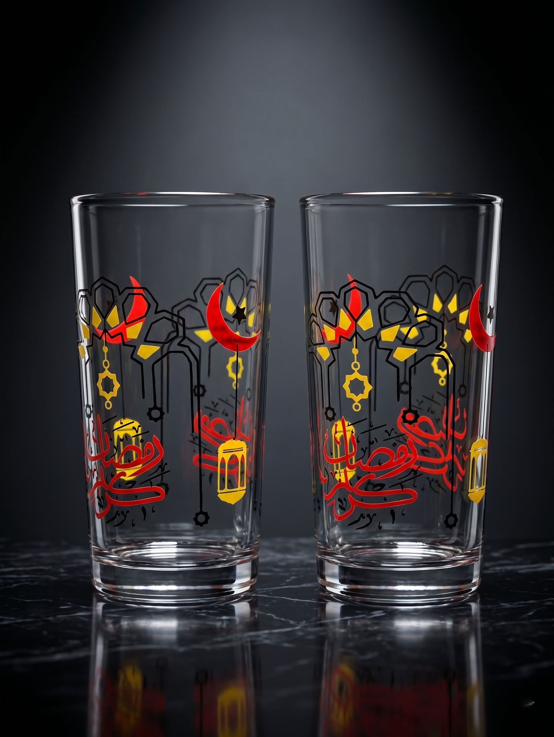 Ramadan Kareem Printed Glass Set