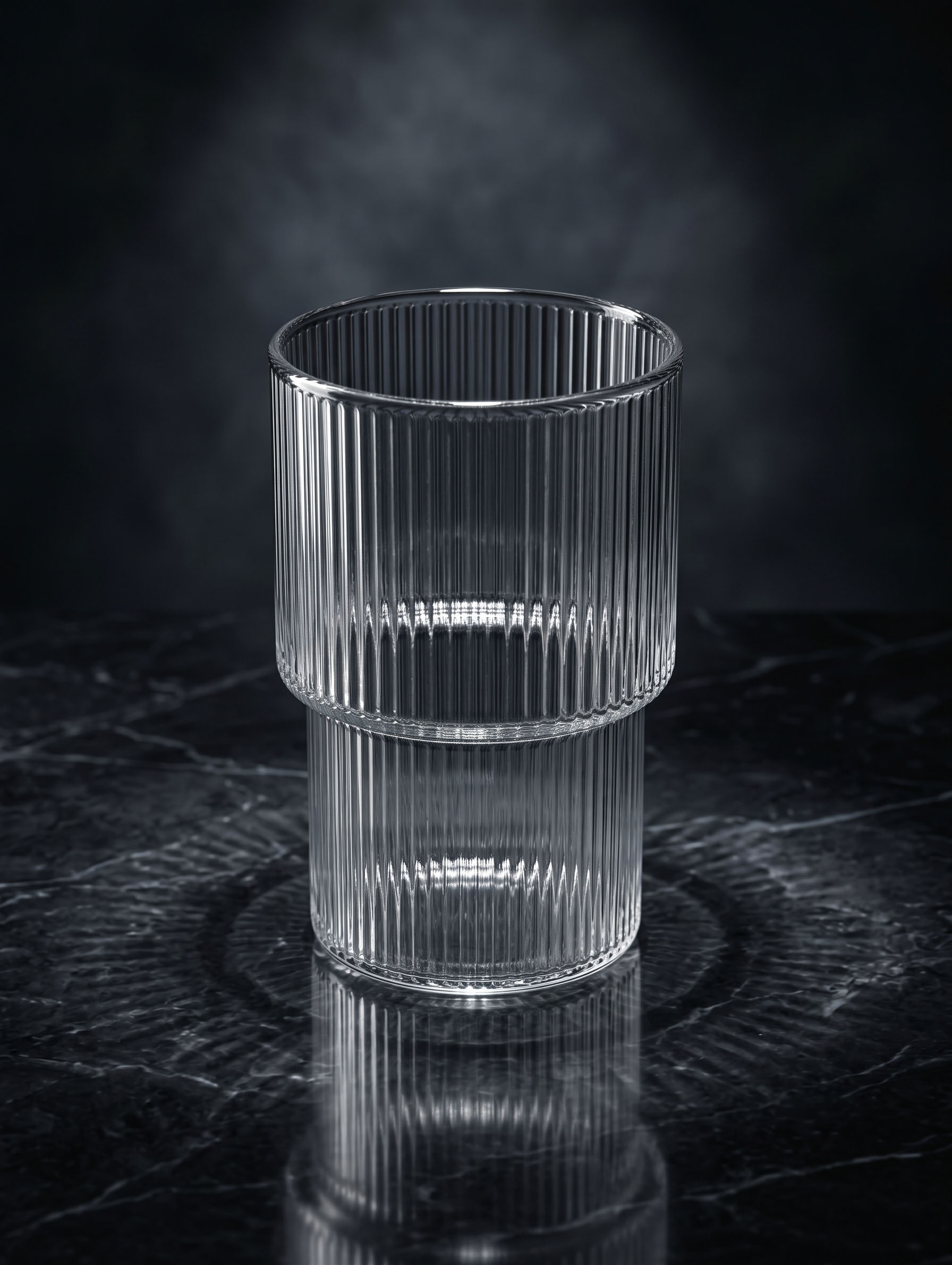 Ribbed Tall Tumbler Glass